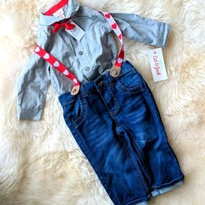 Baby boy 3 piece Valentine Outift